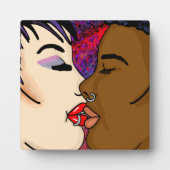 Romantischer Kiss | Interrassische Romantik Fotoplatte (Vorderseite)