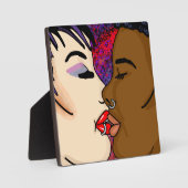 Romantischer Kiss | Interrassische Romantik Fotoplatte (Vorderseite)