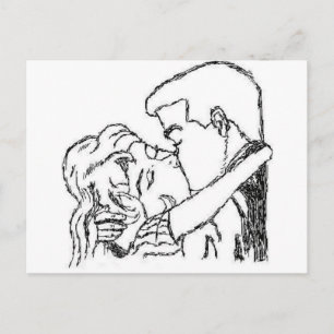 Romantischer Kiss Postkarte