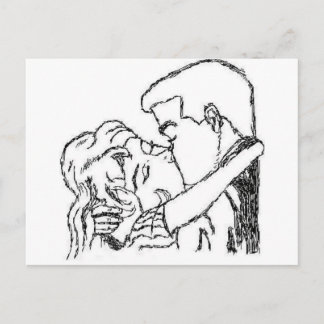 Romantischer Kiss Postkarte