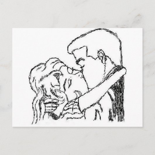 Romantischer Kiss Postkarte (Vorderseite)