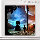 Romantischer Kitty Moonlight Liebe Magnet