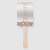 Romantischer Korallenbogen, Silberner Glitzer Hoch Fächer (Rückseite)