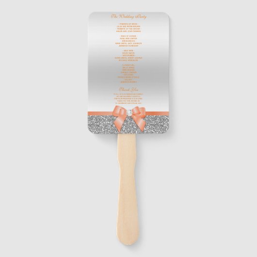 Romantischer Korallenbogen, Silberner Glitzer Hoch Fächer (Rückseite)