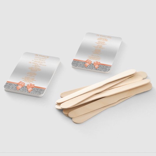 Romantischer Korallenbogen, Silberner Glitzer Hoch Fächer (Non-assembled)