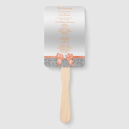 Romantischer Korallenbogen, Silberner Glitzer Hoch Fächer (Vorderseite)