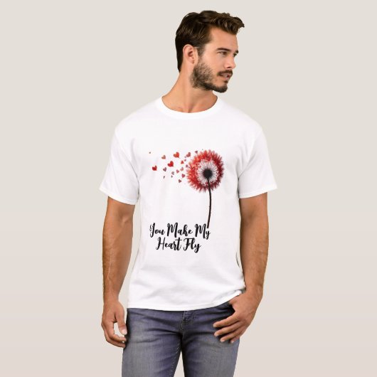 Romantischer Kronleuchter "Heart Fly" Design T-Shirt (Vorne ganz)