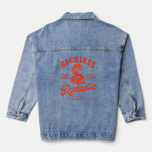 Romantischer Kuss - ein paar Coole Rote Ratten Jeansjacke