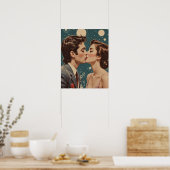 Romantischer Kuss vintage Poster (Küche)