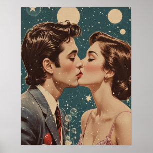 Romantischer Kuss vintage Poster