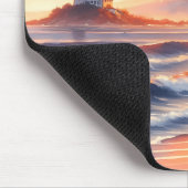 Romantischer Küsten-Sonnenuntergang-Leuchtturm-Spa Mousepad (Ecke)