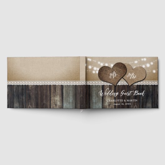 Romantischer Landwald Mr. & Mrs. Wedding Gästebuch (Voll)