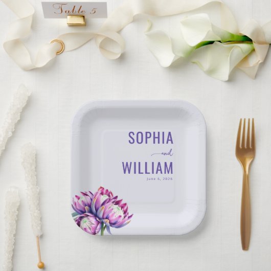 Romantischer Lavendel-Blüten-Duft Pappteller (Hochzeit)