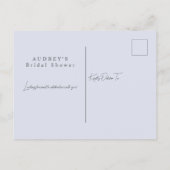 Romantischer Lavendel Brautparty Einladungspostkarte (Rückseite)
