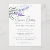 Romantischer Lavendel Brautparty Einladungspostkarte (Vorderseite)