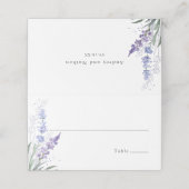 Romantischer Lavendel Platzkarte (Außenseite Aufgefaltet)