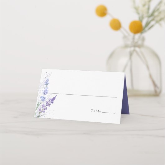 Romantischer Lavendel Platzkarte (Vorderseite)