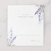 Romantischer Lavendel Platzkarte (Außenseite Aufgefaltet)