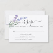 Romantischer Lavendel RSVP Karte (Vorderseite)