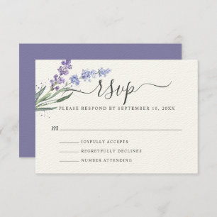 Romantischer Lavendel RSVP Karte
