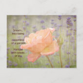 Romantischer Lavendel und Rose Postkarte (Vorderseite)