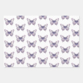 Romantischer Lavendel Weißes Pferd Streifen Geburt Geschenkpapier Set (Vorderseite 3)