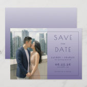 Romantischer Lavendel Zeitgenössisches Foto Save The Date (Vorne/Hinten)