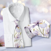 Romantischer Lavender Lila Iris Floral Wedding Krawatte