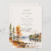 Romantischer Leinenfall Hochzeit Einladung (Vorne/Hinten)