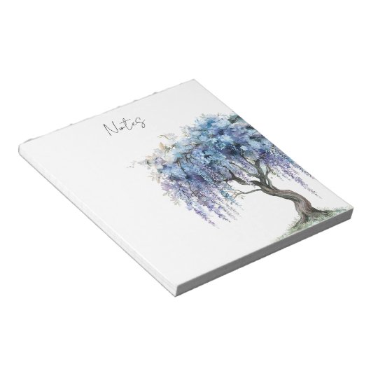 Romantischer lila blühender Baum Notizblock (angewinkelt)