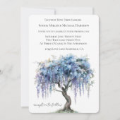 Romantischer lila blühender Hochzeitsbaum Einladung (Vorderseite)