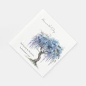 Romantischer lila blühender Hochzeitsbaum Serviette (Ecke)