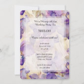 Romantischer Lila Golden Iris Floral Geburtstag Einladung (Vorderseite)