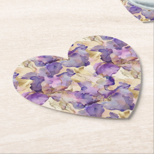 Romantischer lila-goldener Iris-Blumen-Brautstrauß Untersetzer