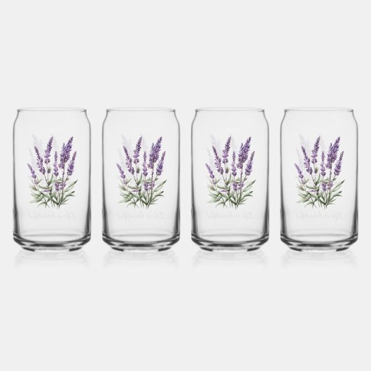 Romantischer Lila Lavendel Dosenglas (Hinten)