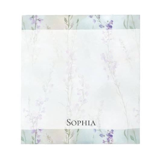 Romantischer Lila Lavendel Notizblock (Vorderseite)