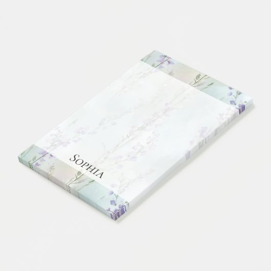 Romantischer Lila Lavendel Post-it Klebezettel (angewinkelt)