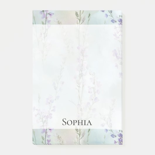 Romantischer Lila Lavendel Post-it Klebezettel (Vorderseite)