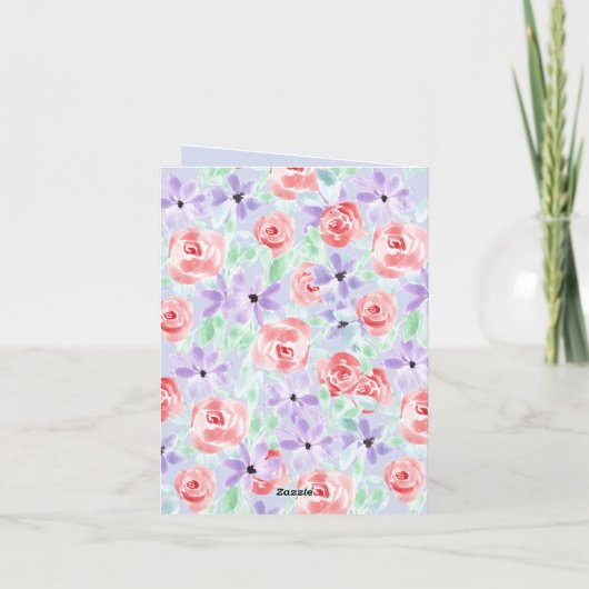 Romantischer Lila Lavendel Roter Muttertag Karte (Rückseite)