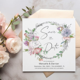 Romantischer Lila rosa Platz Save the Date
