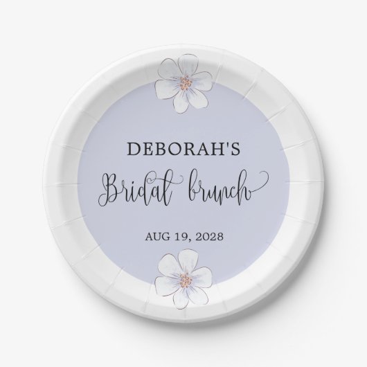 Romantischer Lilac Floral Bridal Brunch Pappteller (Vorderseite)