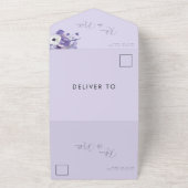 Romantischer Lilac Lavender Floral Qr Code Hochzei All In One Einladung (Außenbereich)