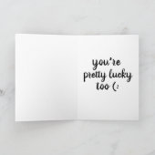 ROMANTISCHER lustiger LUCKY, UM IHNEN KARTEN ZU HA (Innenseite)