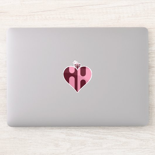 Romantischer Luxus HH Monogramm Aufkleber (Computer)