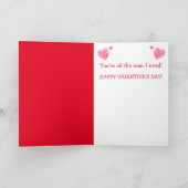 Romantischer Manly Rooster Valentinstag Feiertagskarte (Innenseite)