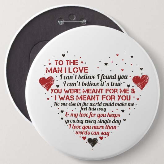 Romantischer Mann Liebe Kunst Button (Vorne & Hinten)