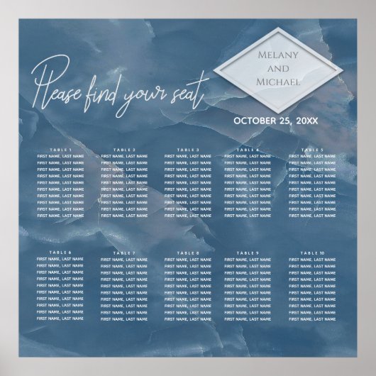 Romantischer Marmormarmor, geometrische Kalligraph Poster (Vorne)