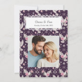 Romantischer Maroon Einzigartiger Meister der Brau Einladung (Rückseite)