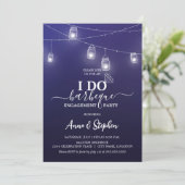 Romantischer Mason Jar Light I GRILLEN Engagement Einladung (Stehend Vorderseite)