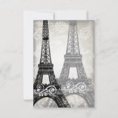 Romantischer Mason Jar Shadows Damask Wedding UAWG RSVP Karte (Rückseite)